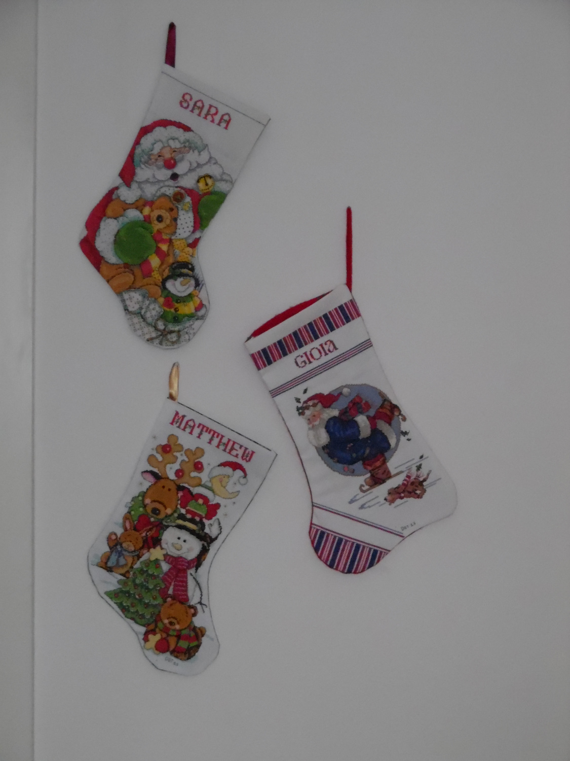 Dot's cross-stitch stockings for the kids